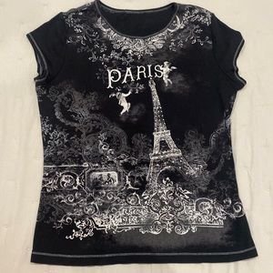 Vintage rhinestone Paris top
